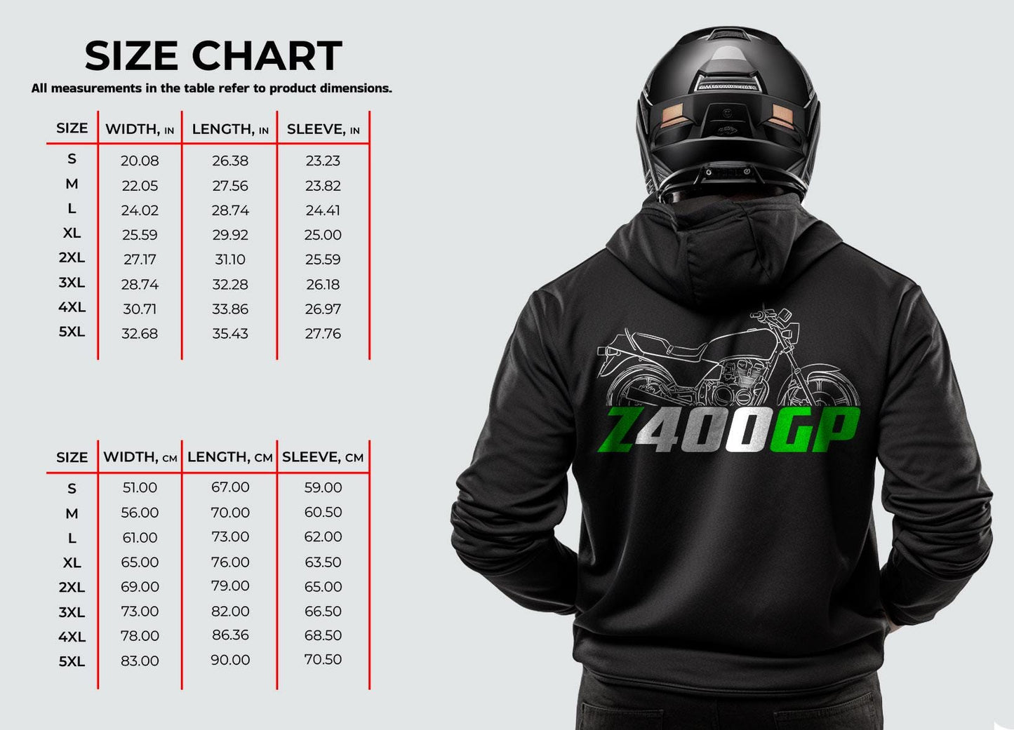 Kawasaki Z400GP 1981 - 1982 Inspired Hoodie - Motorcycle Sweatshirt for Riders