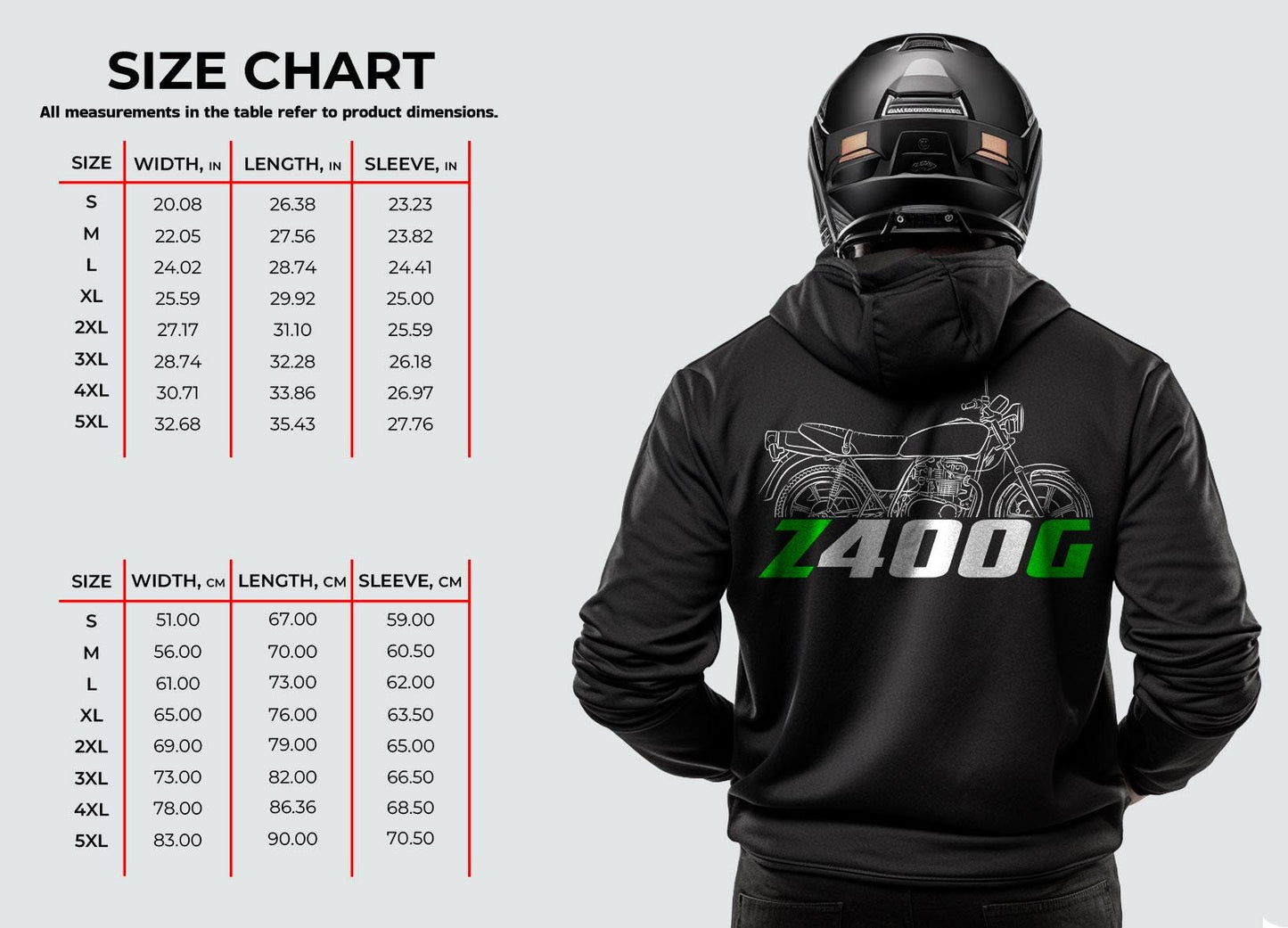 Kawasaki Z400G 1980 Inspired Hoodie - Motorcycle Sweatshirt for Riders