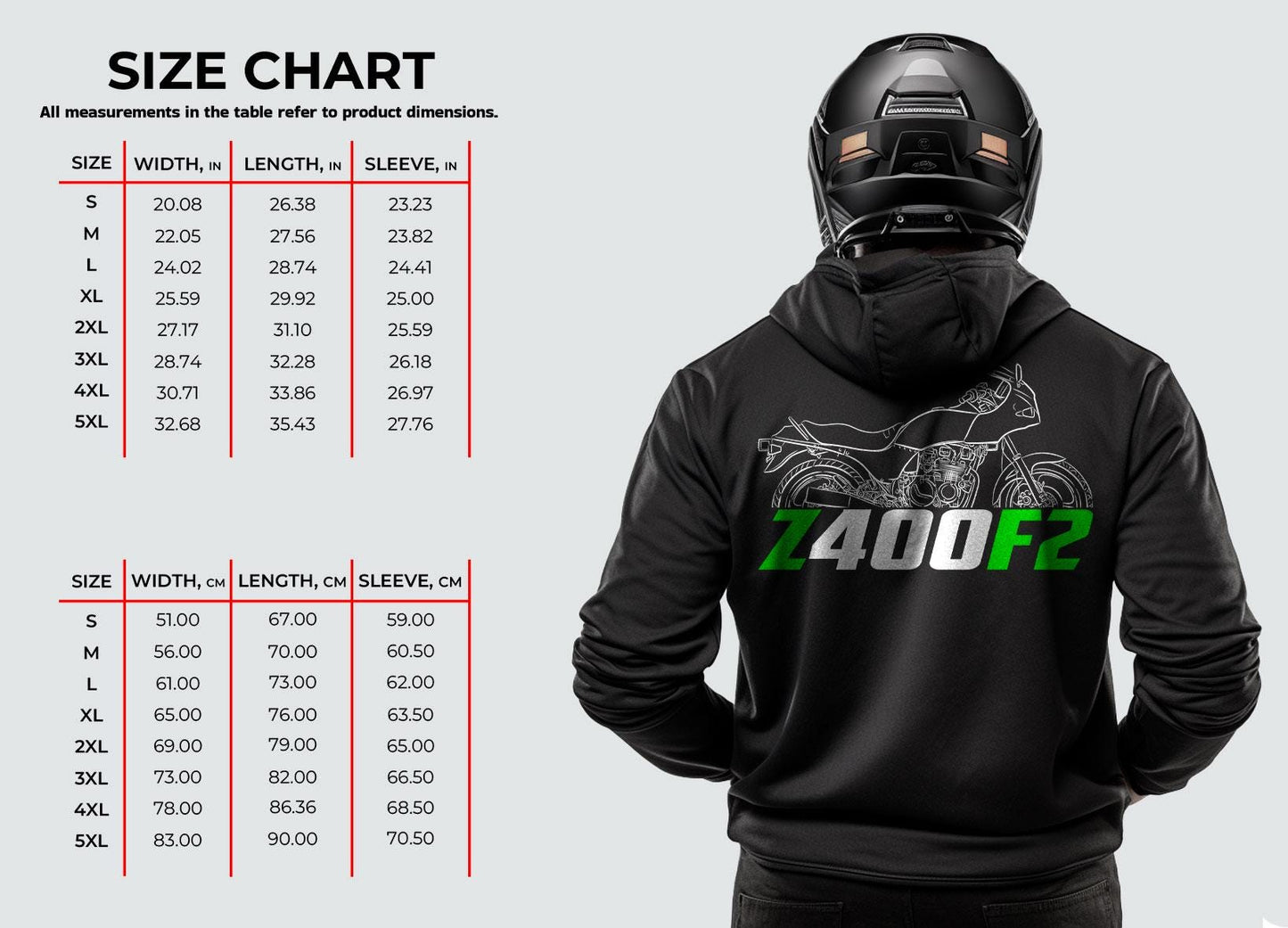 Kawasaki Z400F2 1984 - 1987 Inspired Hoodie - Motorcycle Sweatshirt for Riders