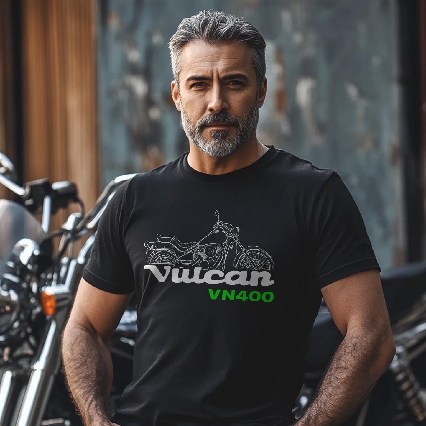 Kawasaki VN400 Vulcan 1995 - 1998 Inspired T-Shirt - Motorcycle Tee Shirt for Riders