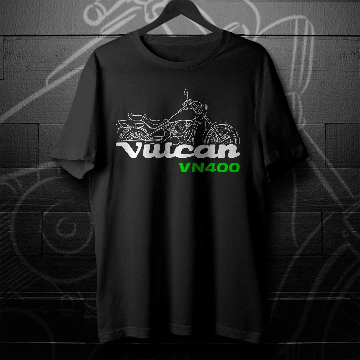 Kawasaki VN400 Vulcan 1995 - 1998 Inspired T-Shirt - Motorcycle Tee Shirt for Riders