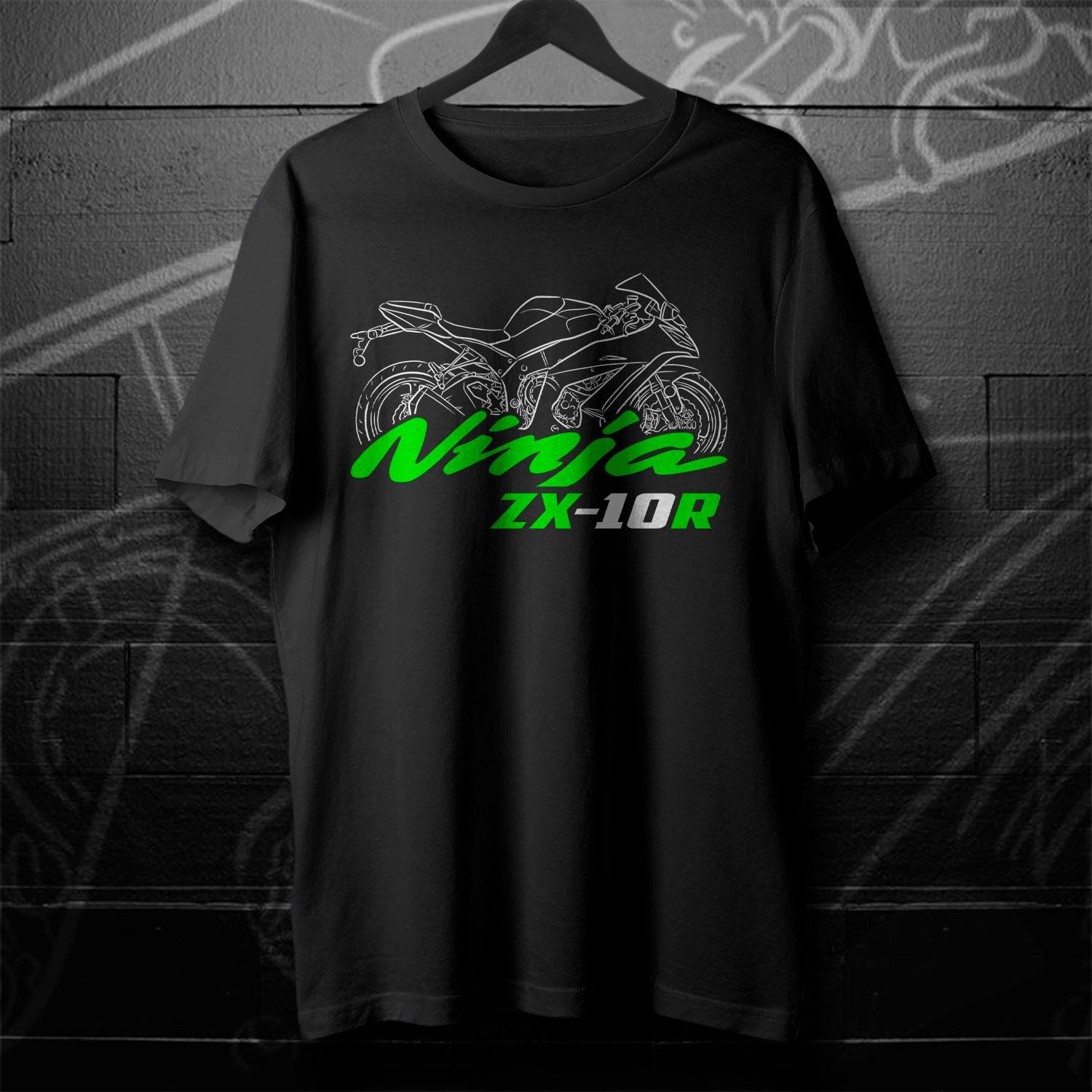 Kawasaki Ninja ZX-10 Tomcat & ZX-10R Inspired T-Shirt - Motorcycle Tee Shirt for Riders