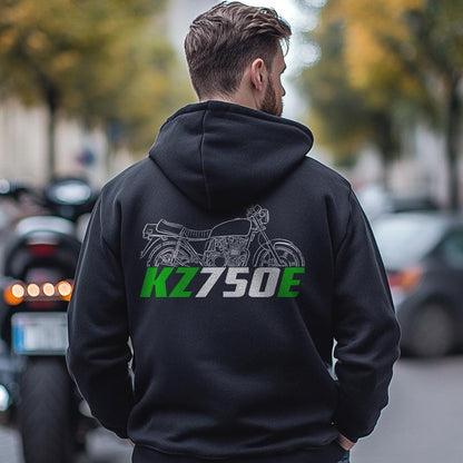 Kawasaki KZ750E Inspired Hoodie - Motorcycle Sweatshirt for Riders