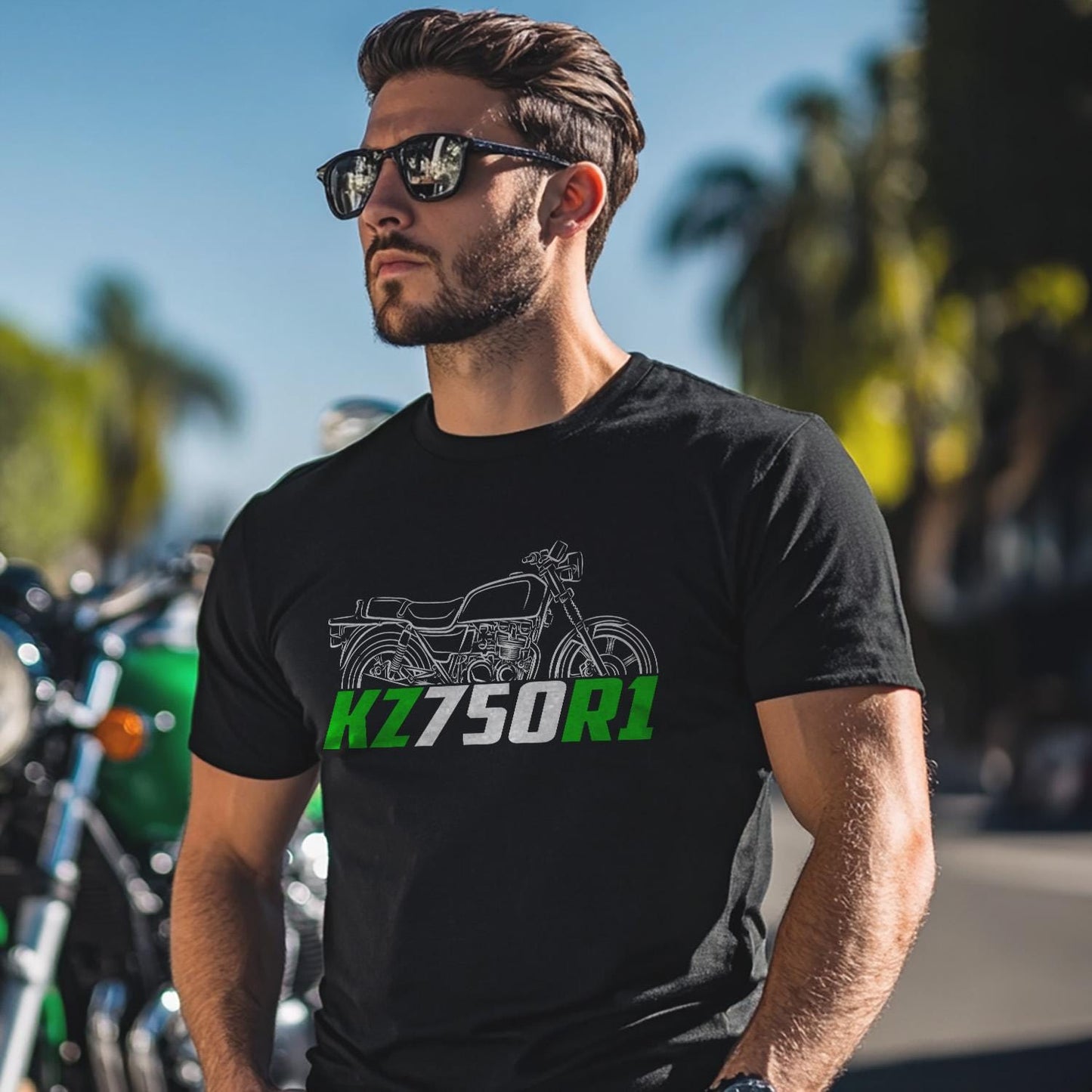 Kawasaki KZ750R1 1982 Inspired T-Shirt - Motorcycle Tee Shirt for Riders