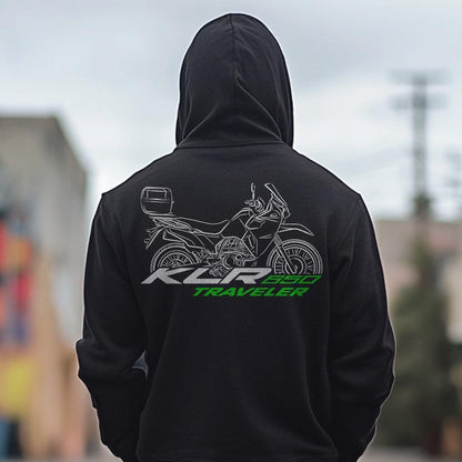 Kawasaki KLR650 Traveler 2023 Inspired Hoodie - Motorcycle Sweatshirt for Riders