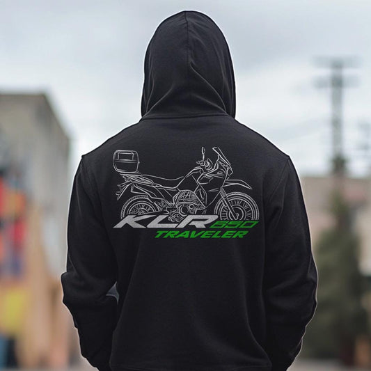 Kawasaki KLR650 Traveler 2023 Inspired Hoodie - Motorcycle Sweatshirt for Riders