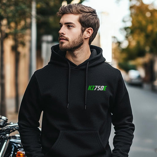 Kawasaki KZ750E Inspired Hoodie - Motorcycle Sweatshirt for Riders