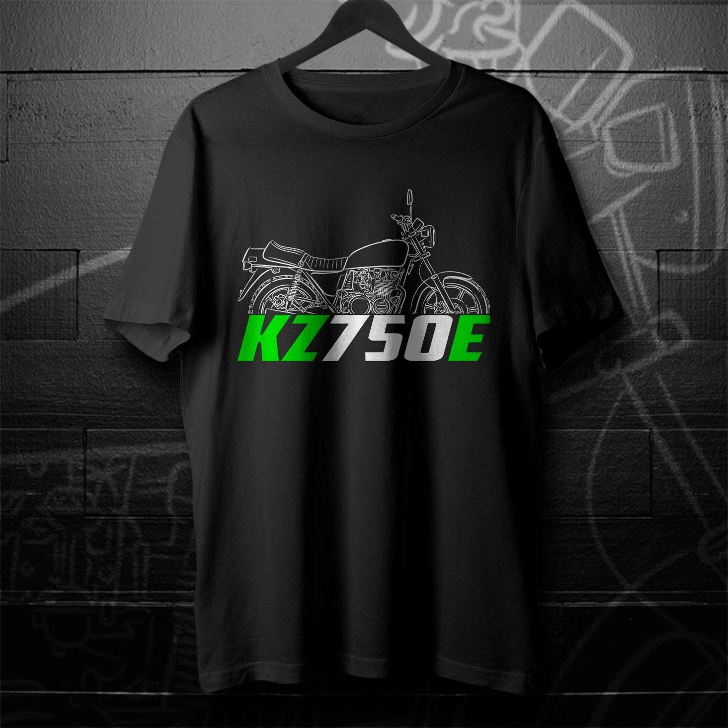 Kawasaki KZ750E Inspired T-Shirt - Motorcycle Tee Shirt for Riders