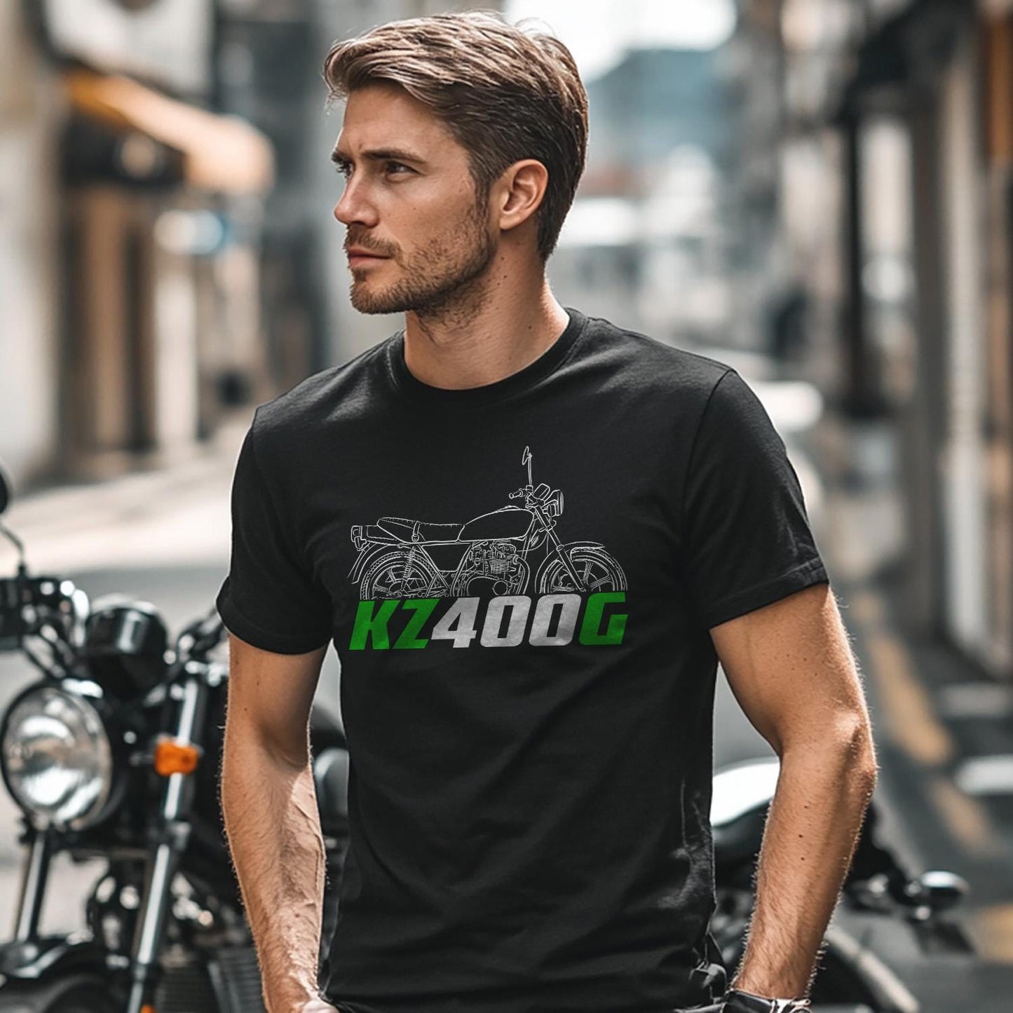 Kawasaki KZ400G 1980 Inspired T-Shirt - Motorcycle Tee Shirt for Riders