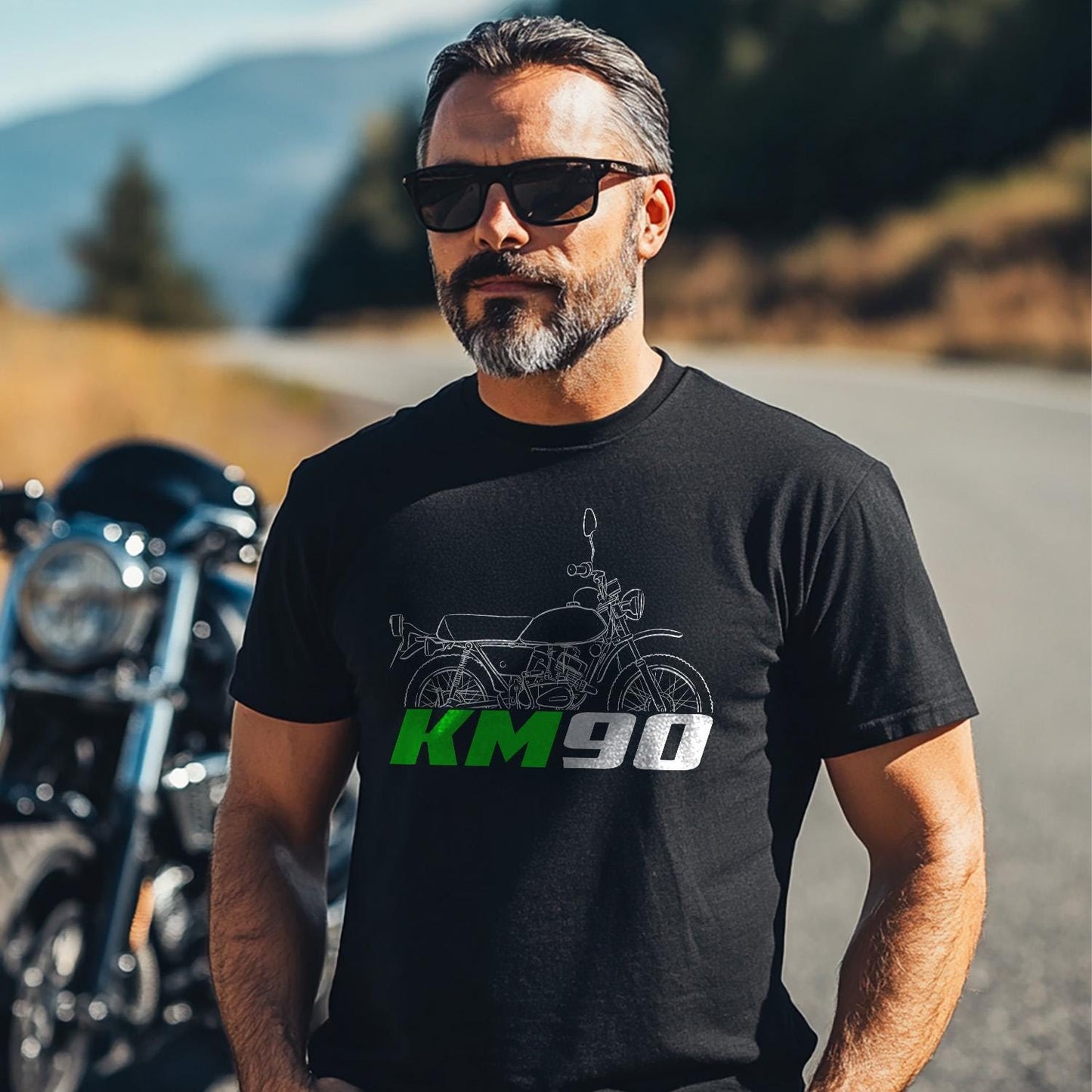 Kawasaki KM90 Inspired T-Shirt - Motorcycle Tee Shirt for Riders