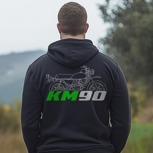 Kawasaki KM90 Inspired Hoodie - Motorcycle Sweatshirt for Riders