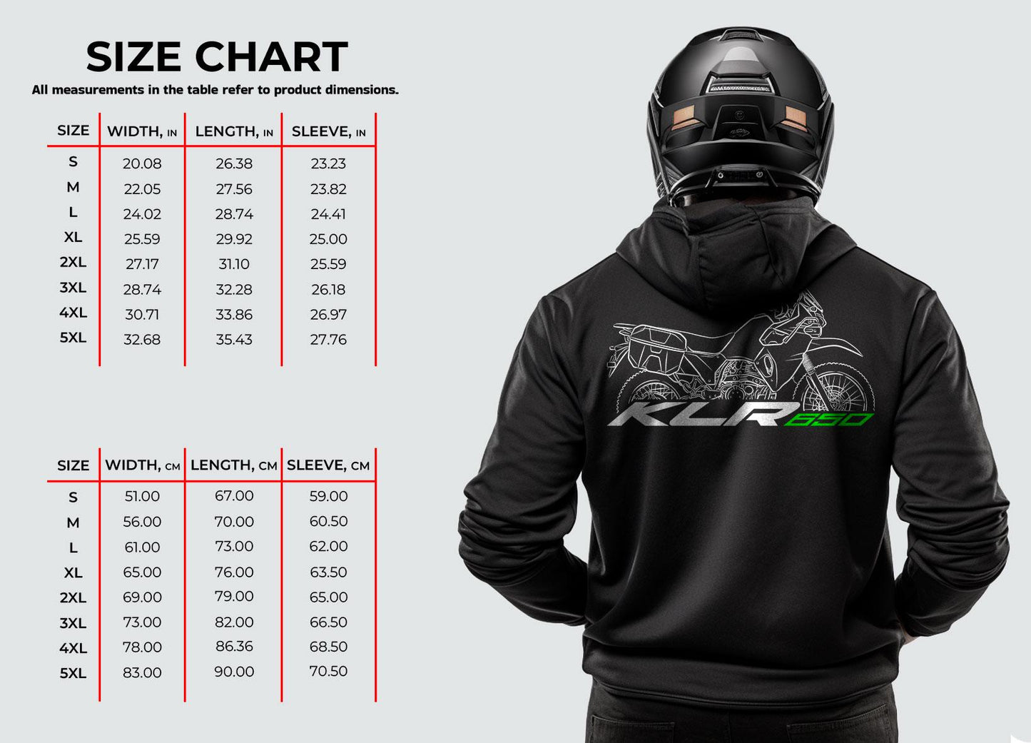 Kawasaki KLR650 Adventure Inspired Hoodie - Motorcycle Sweatshirt for Riders