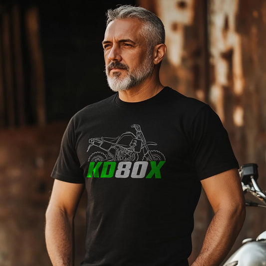 Kawasaki KD80X 1988 - 1990 Inspired T-Shirt - Motorcycle Tee Shirt for Riders