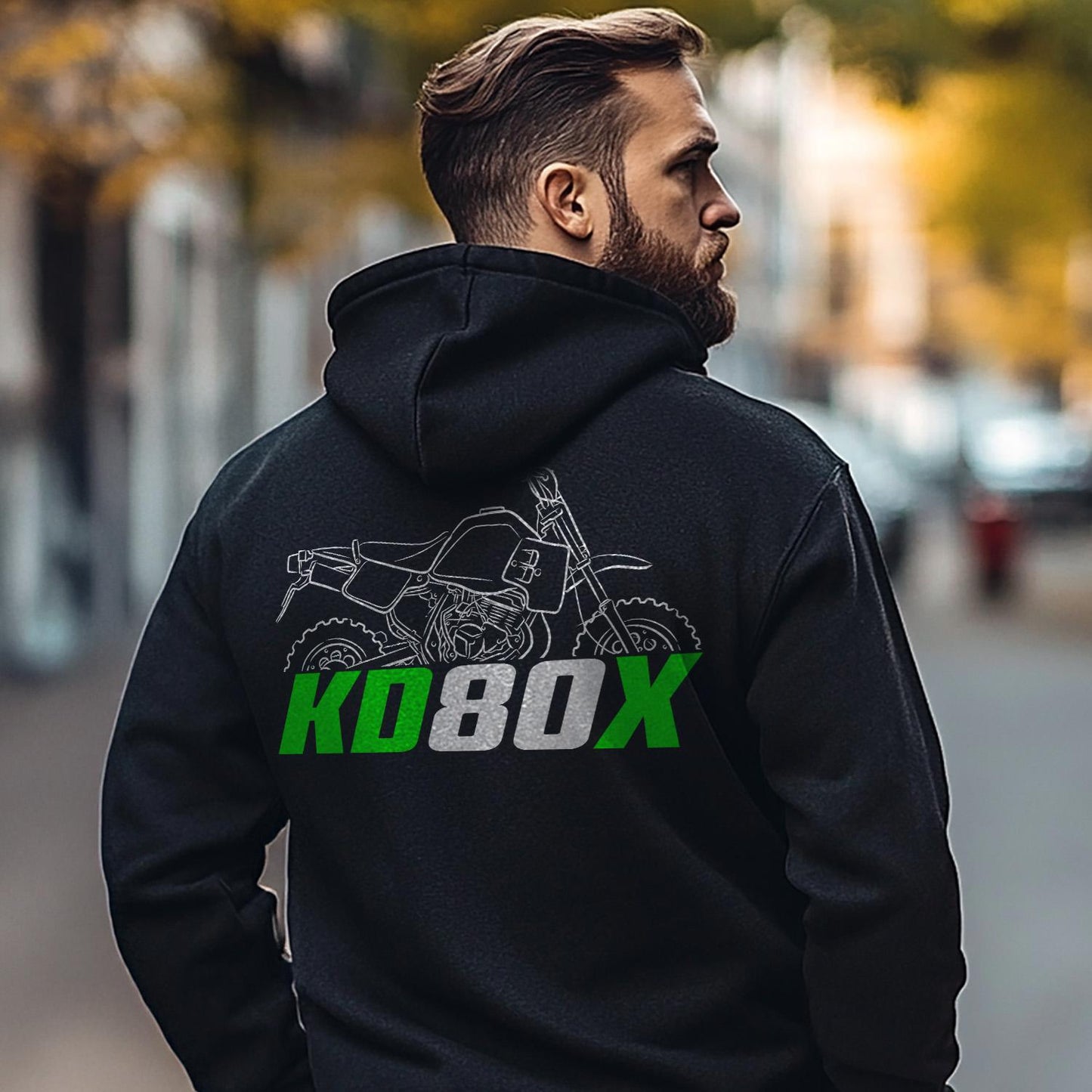 Kawasaki KD80X 1988 - 1990 Inspired Hoodie - Motorcycle Sweatshirt for Riders
