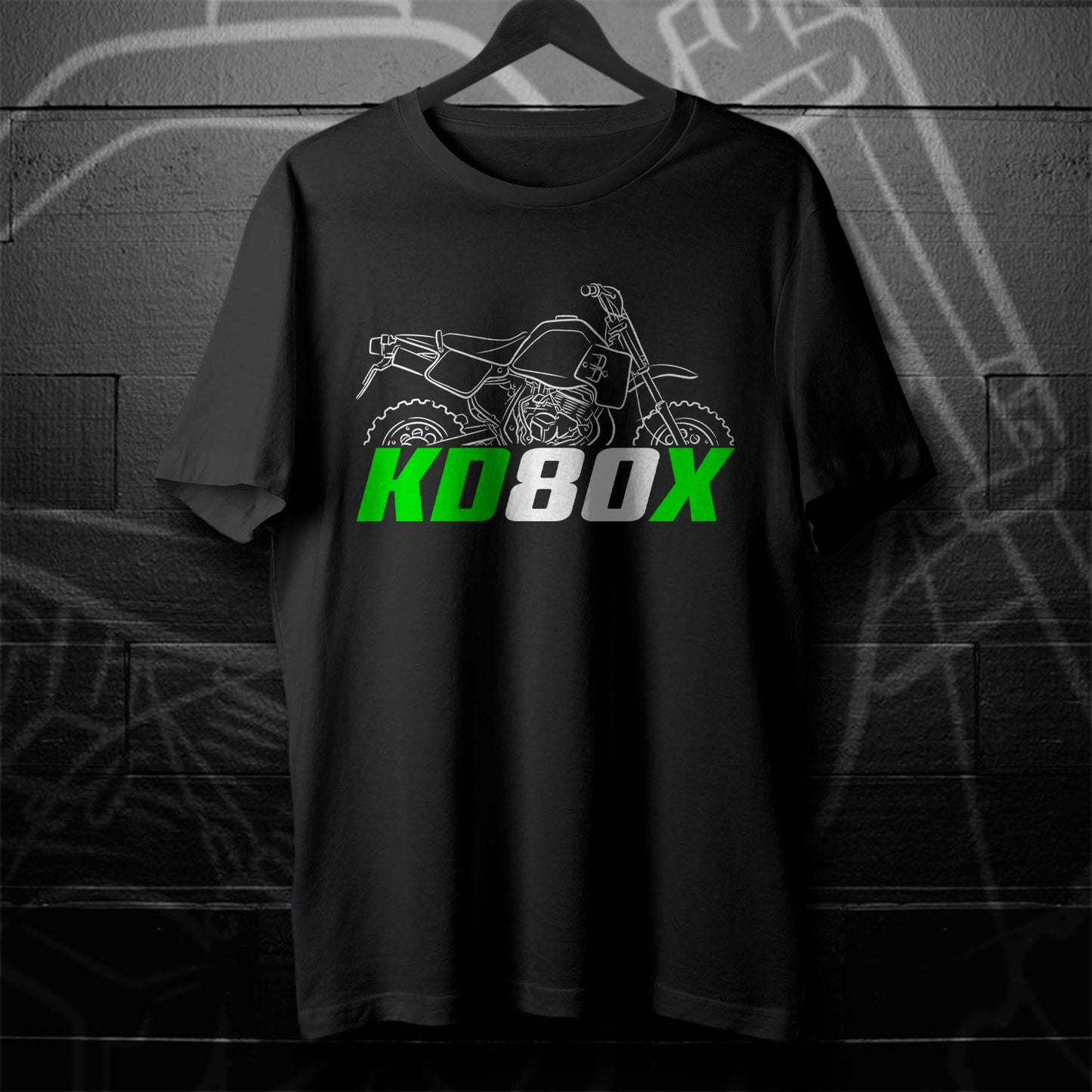 Kawasaki KD80X 1988 - 1990 Inspired T-Shirt - Motorcycle Tee Shirt for Riders