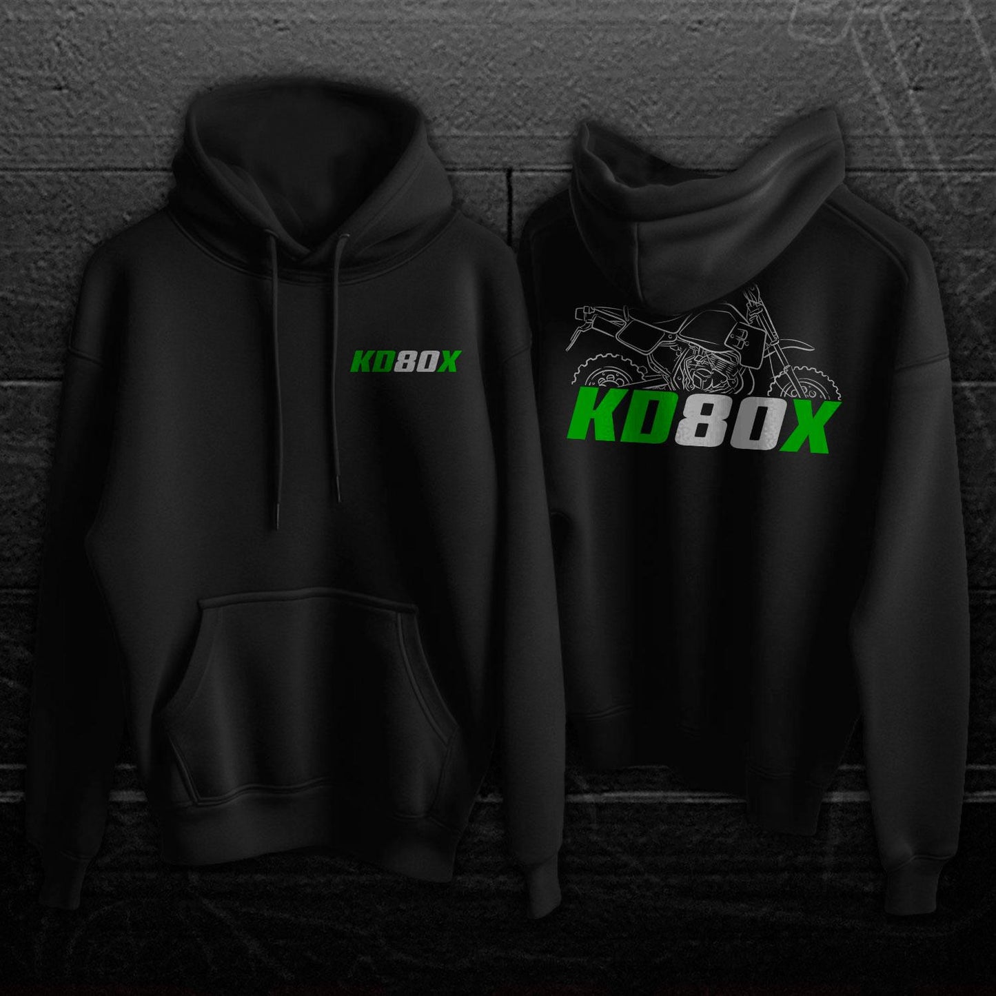 Kawasaki KD80X 1988 - 1990 Inspired Hoodie - Motorcycle Sweatshirt for Riders