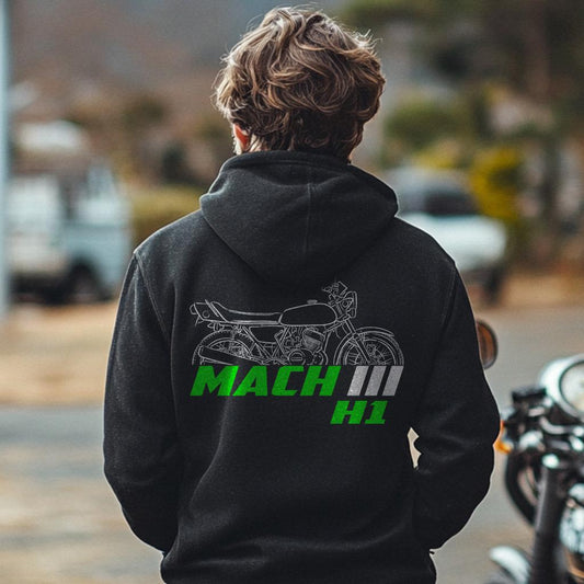 Kawasaki 750 Mach III H1 1974 Inspired Hoodie - Motorcycle Sweatshirt for Riders