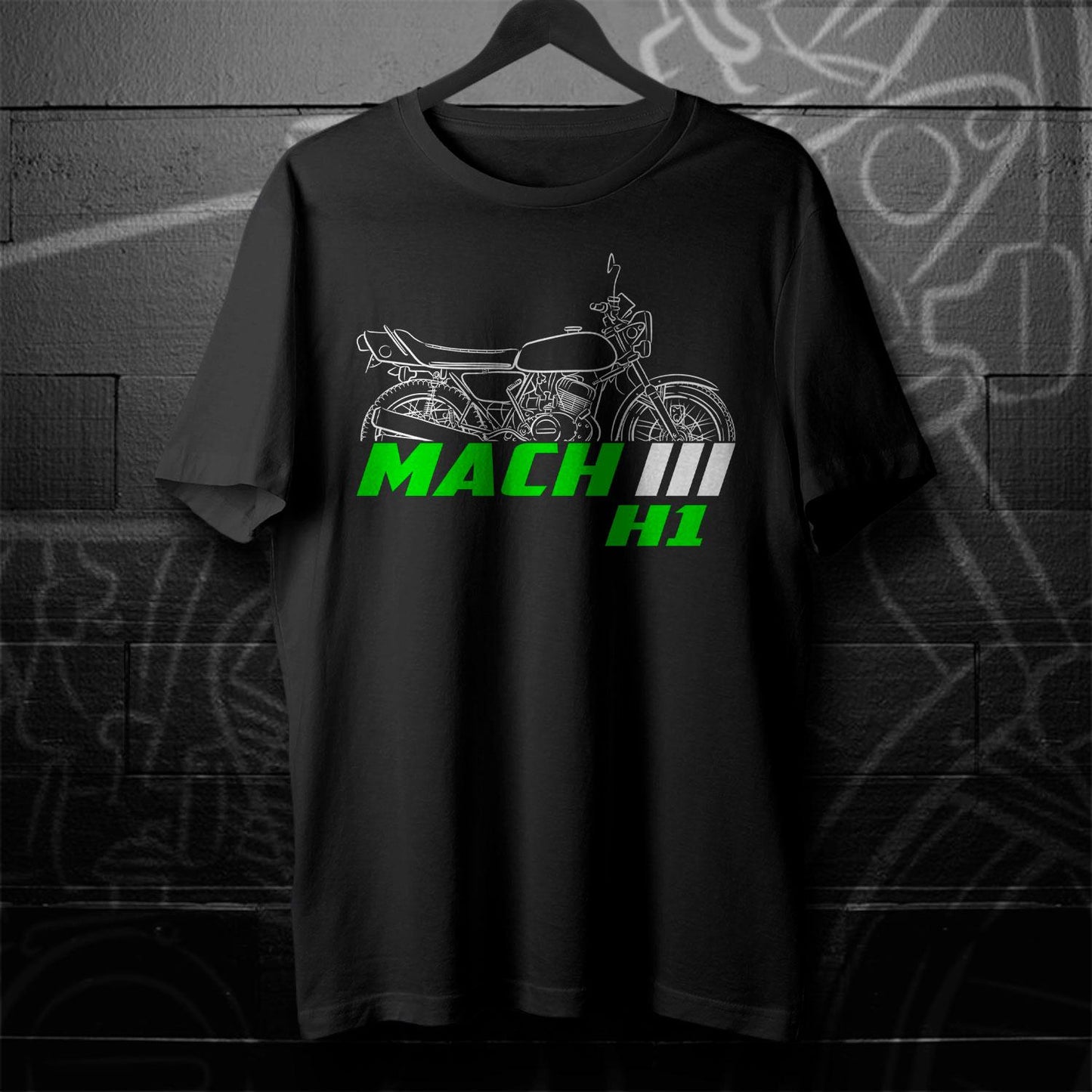 Kawasaki 750 Mach III H1 1974 Inspired T-Shirt - Motorcycle Tee Shirt for Riders