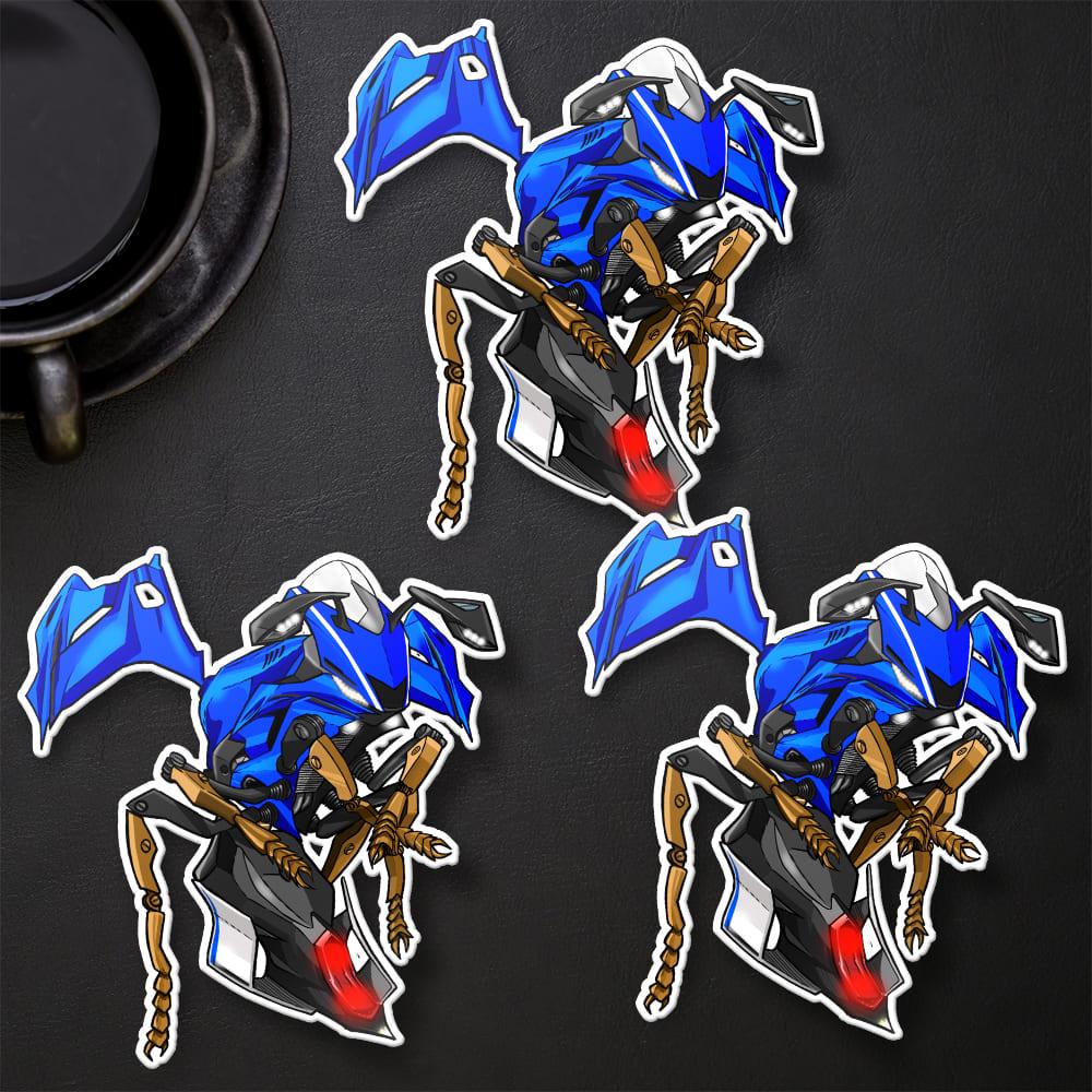Yamaha YZF-R6 2017-19 Inspired Stickers - Set of 3 Motorcycle Decals for Rider