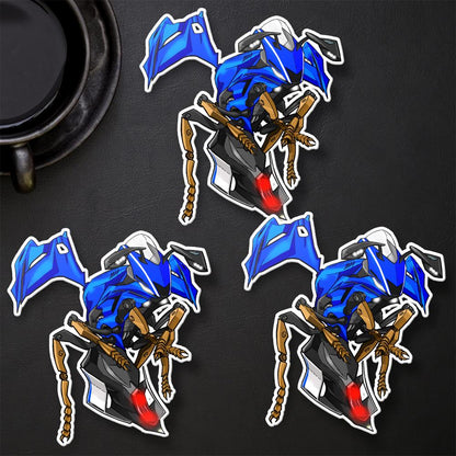 Yamaha YZF-R6 2017-19 Inspired Stickers - Set of 3 Motorcycle Decals for Rider