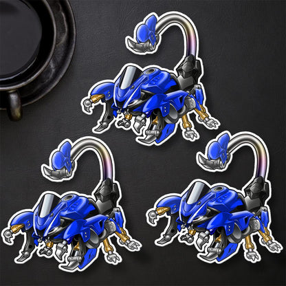 Yamaha YZF-R6 2017-19 Inspired Stickers - Set of 3 Motorcycle Decals for Rider