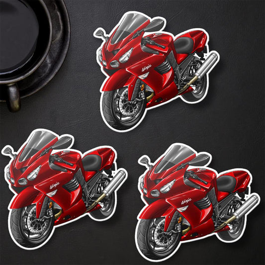 Kawasaki ZX-14 2010-11 Stickers - Set of 3 Motorcycle Decals for Riders