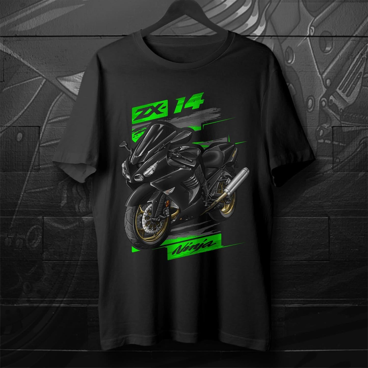 Kawasaki ZX-14 2010-11 Inspired T-Shirt - Motorcycle Tee Shirt for Riders