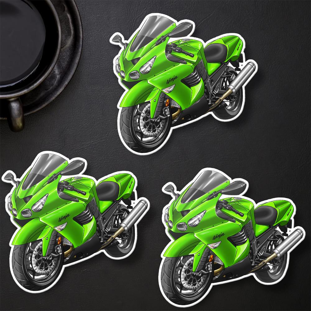 Kawasaki ZX-14 2008-09 Stickers - Set of 3 Motorcycle Decals for Riders