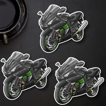 Kawasaki ZX-14 2008-09 Stickers - Set of 3 Motorcycle Decals for Riders