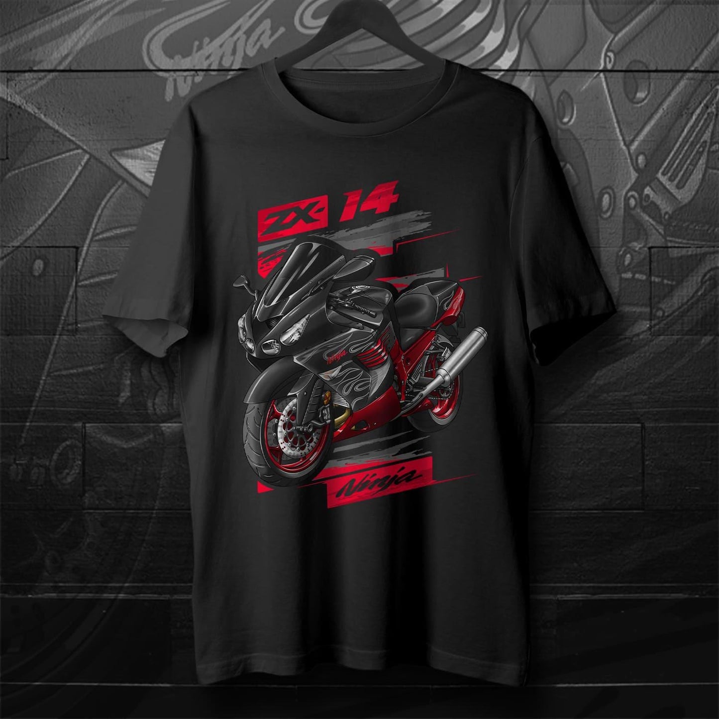 Kawasaki ZX-14 2008-09 Inspired T-Shirt - Motorcycle Tee Shirt for Riders