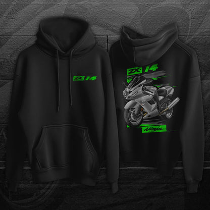 Kawasaki ZX-14 2008-09 Inspired Hoodie - Motorcycle Sweatshirt for Riders