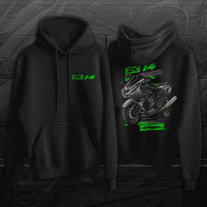 Kawasaki ZX-14 2010-11 Inspired Hoodie - Motorcycle Sweatshirt for Riders