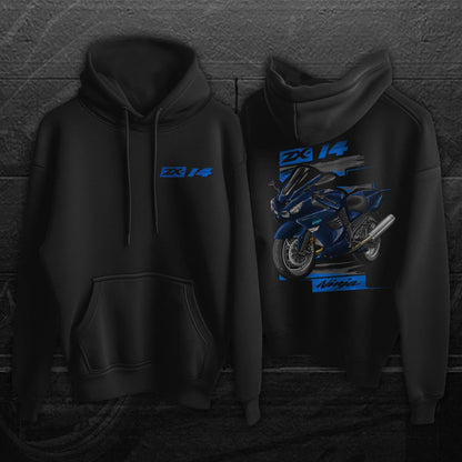 Kawasaki ZX-14 2008-09 Inspired Hoodie - Motorcycle Sweatshirt for Riders