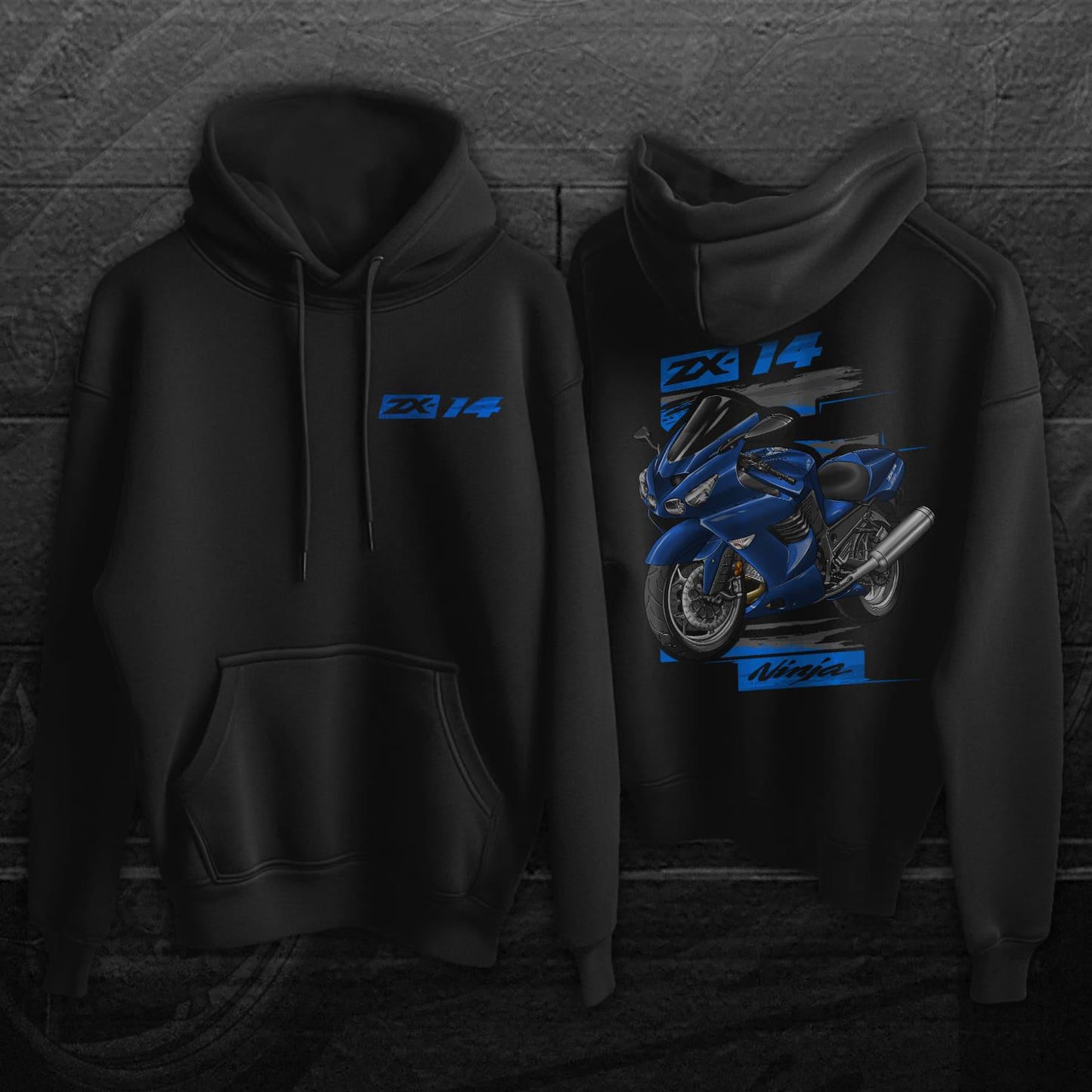 Kawasaki ZX-14 2006-07 Inspired Hoodie - Motorcycle Sweatshirt for Riders
