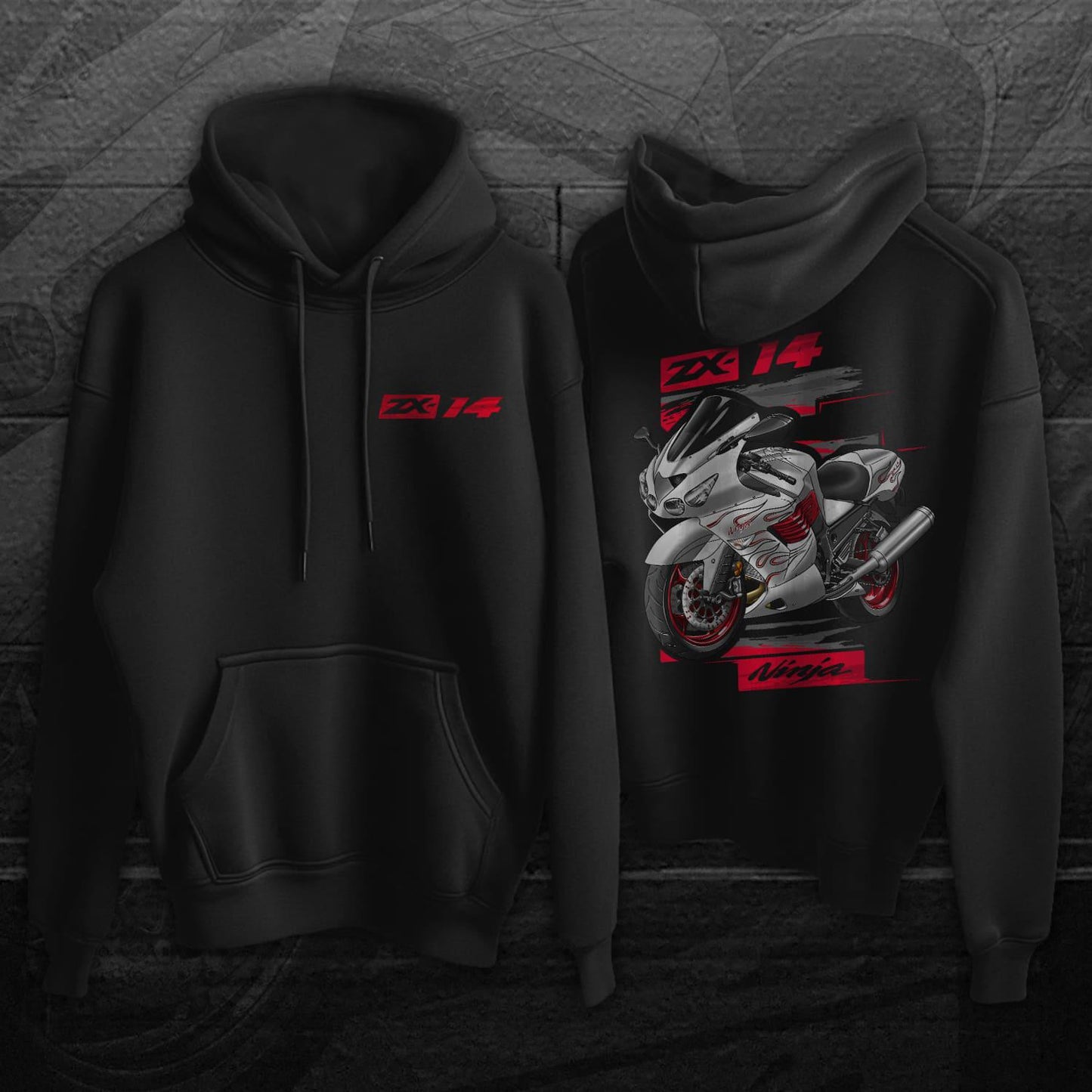 Kawasaki ZX-14 2006-07 Inspired Hoodie - Motorcycle Sweatshirt for Riders