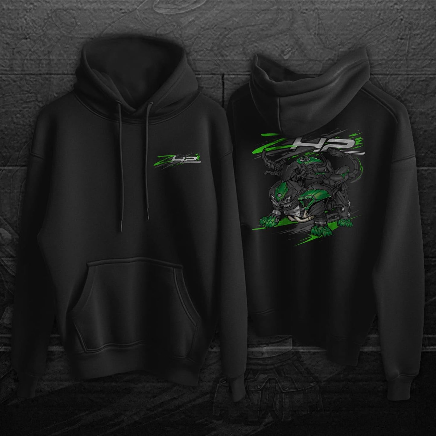 Kawasaki ZH2 & SE 2023-25 Inspired Hoodie - Motorcycle Sweatshirt for Riders