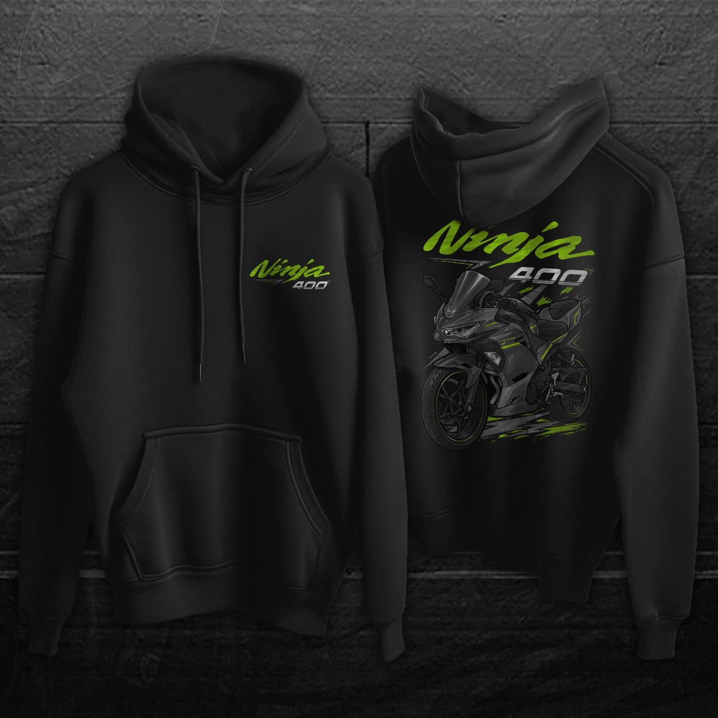 Kawasaki Ninja 400 2021-22 Inspired Hoodie - Motorcycle Sweatshirt for Riders