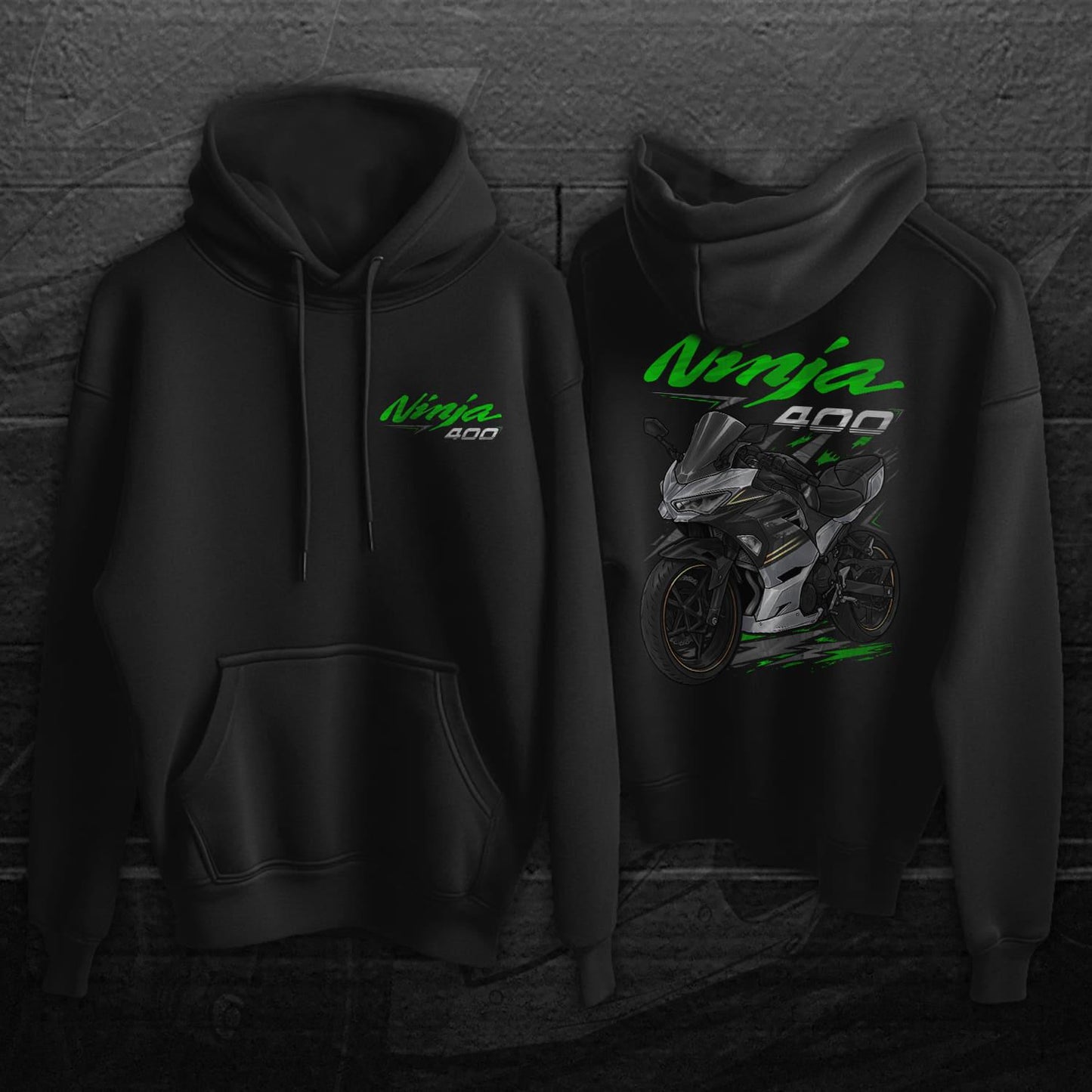 Kawasaki Ninja 400 2021-22 Inspired Hoodie - Motorcycle Sweatshirt for Riders
