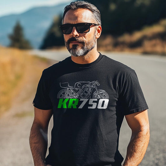 Kawasaki KR750 Naked 1975 - 1979 Inspired T-Shirt - Motorcycle Tee Shirt for Riders