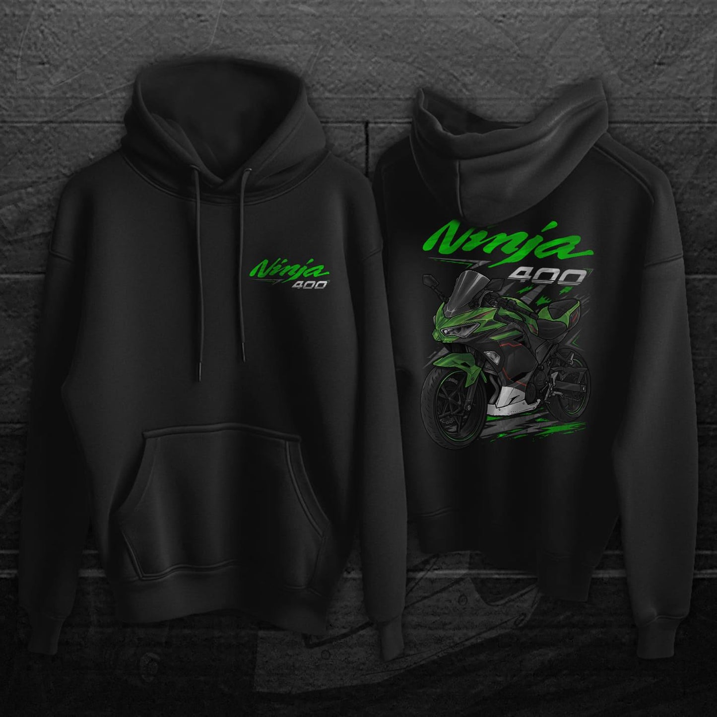 Kawasaki Ninja 400 2021-22 Inspired Hoodie - Motorcycle Sweatshirt for Riders