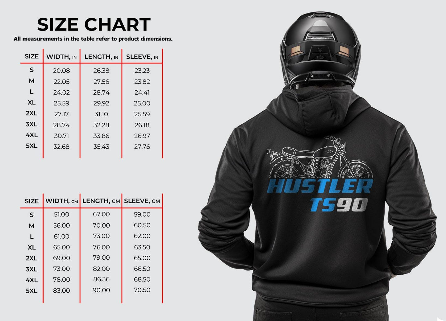 Suzuki TS90 Hustler & MX Inspired Hoodie - Motorcycle Sweatshirt for Riders