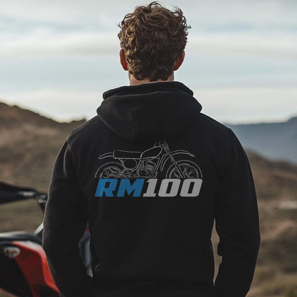 Suzuki RM100 Inspired Hoodie - Motorcycle Sweatshirt for Riders