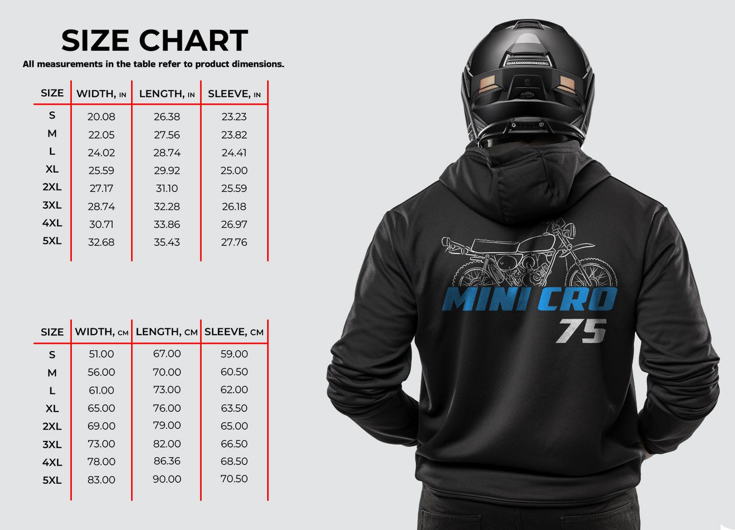 Suzuki Mini Cro 75 Inspired Hoodie - Motorcycle Sweatshirt for Riders