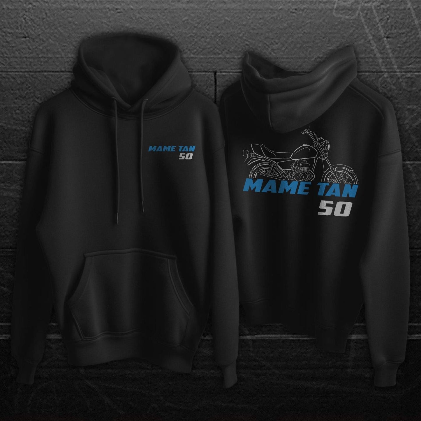Suzuki Mame Tan 50 & 50E Inspired Hoodie - Motorcycle Sweatshirt for Riders