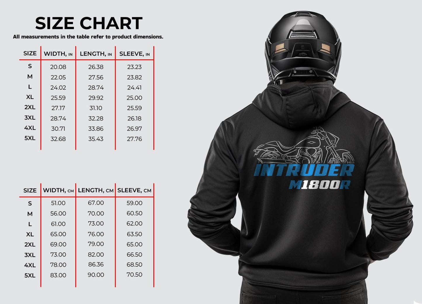 Suzuki Intruder M1800 R & R2 Inspired Hoodie - Motorcycle Sweatshirt for Riders