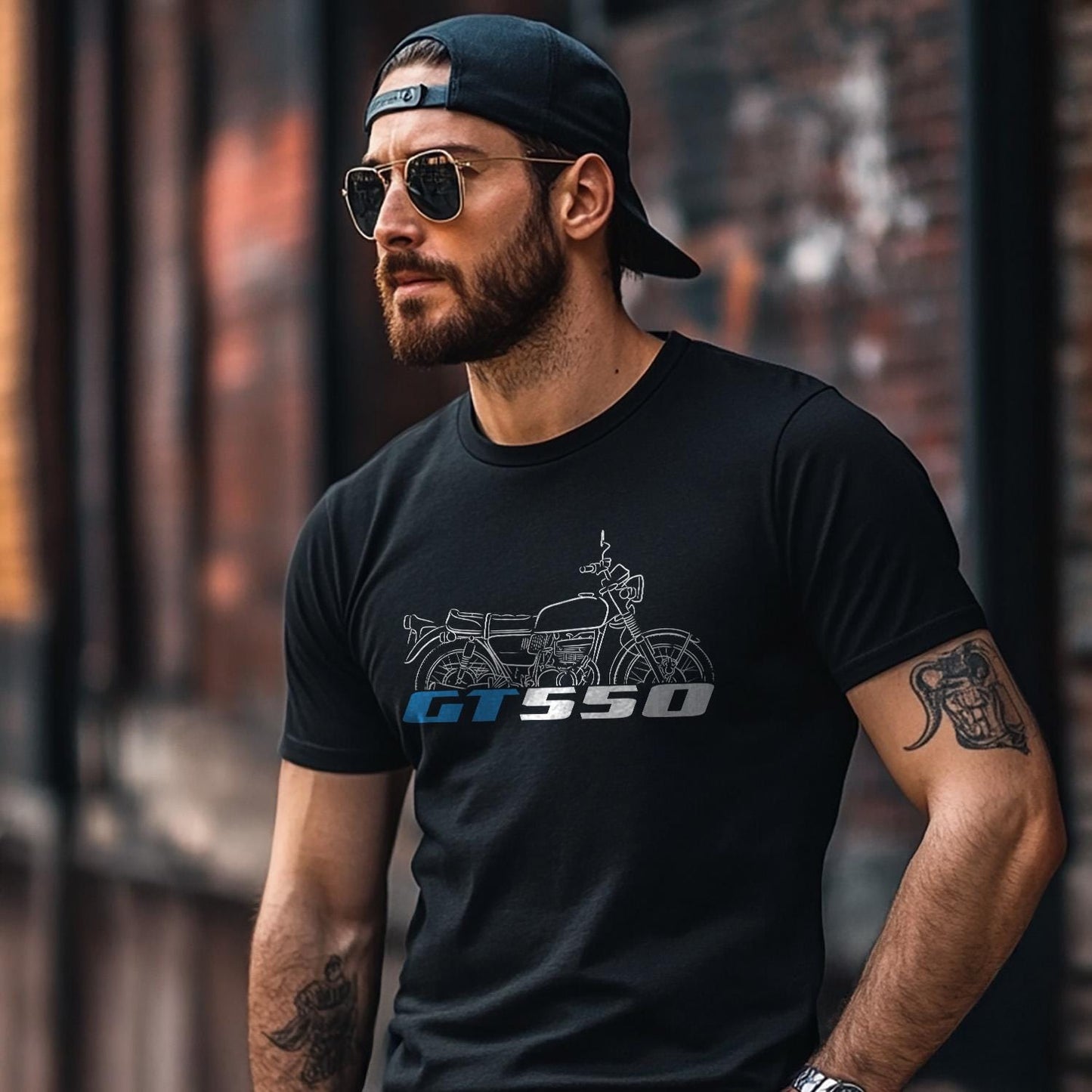 Suzuki GT550 Inspired T-Shirt - Motorcycle Tee Shirt for Riders