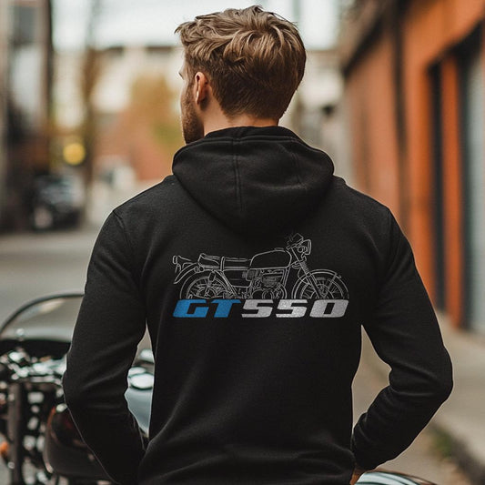 Suzuki GT550 Inspired Hoodie - Motorcycle Sweatshirt for Riders