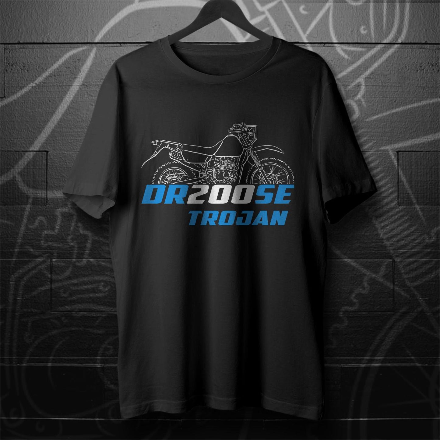 Suzuki DR200 S & SE Trojan Inspired T-Shirt - Motorcycle Tee Shirt for Riders