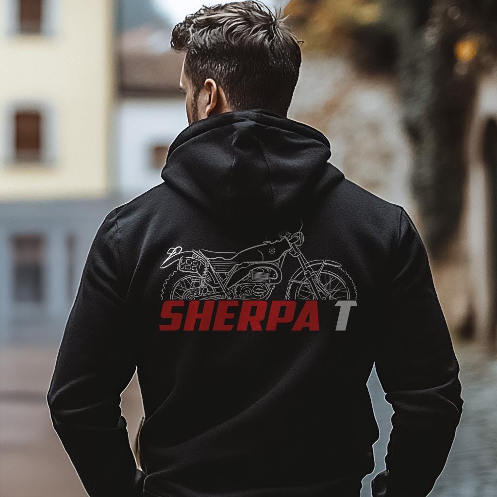 Bultaco Sherpa T 350 Inspired Hoodie - Motorcycle Sweatshirt for Riders