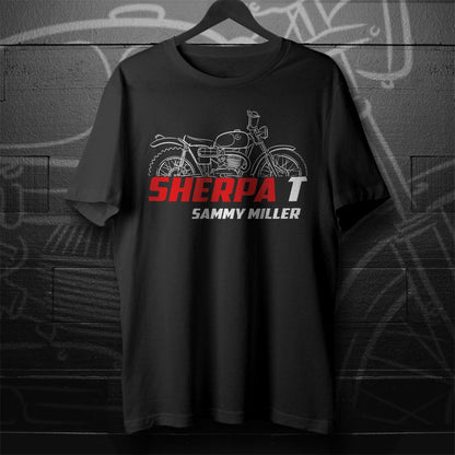 Bultaco Sherpa T 250 Sammy Miller 1964 - 1967 Inspired T-Shirt - Motorcycle Tee Shirt for Riders